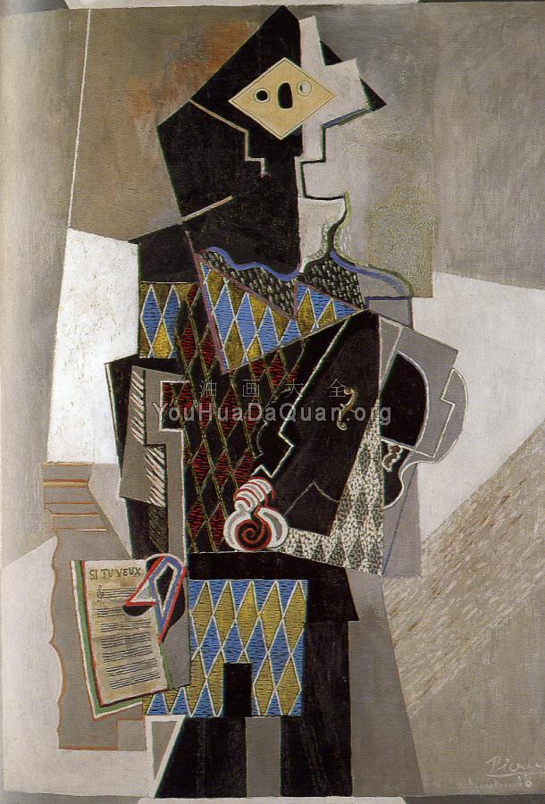 提小提琴的小丑 - 巴勃罗·毕加索